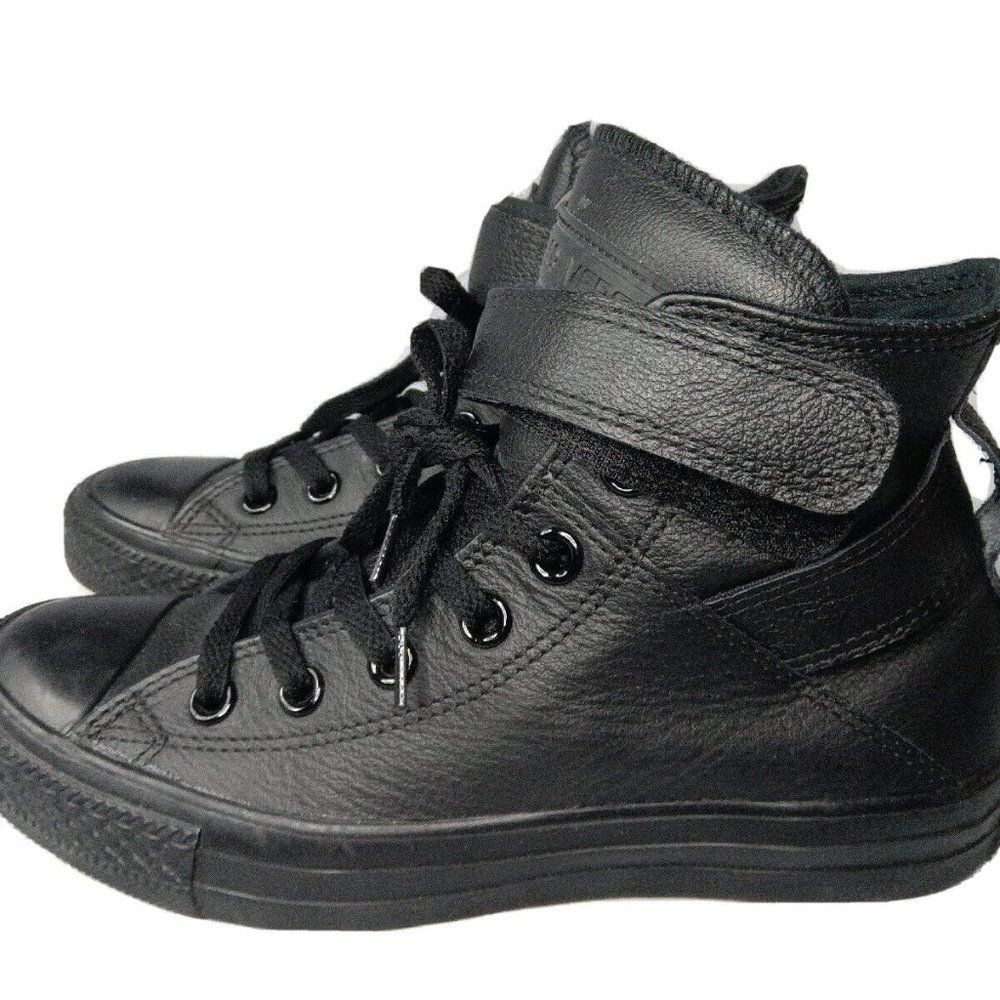 Converse Chuck Taylor Brea Hi Shoes Women's Size 6 Sneakers Black Leather - Picture 3 of 8